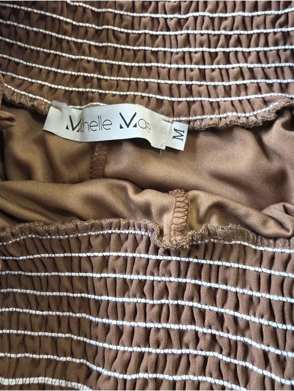 Michelle Mae Cocoa Smocked Wide Leg Palazzo Pants Medium NWOT - Picture 8 of 9